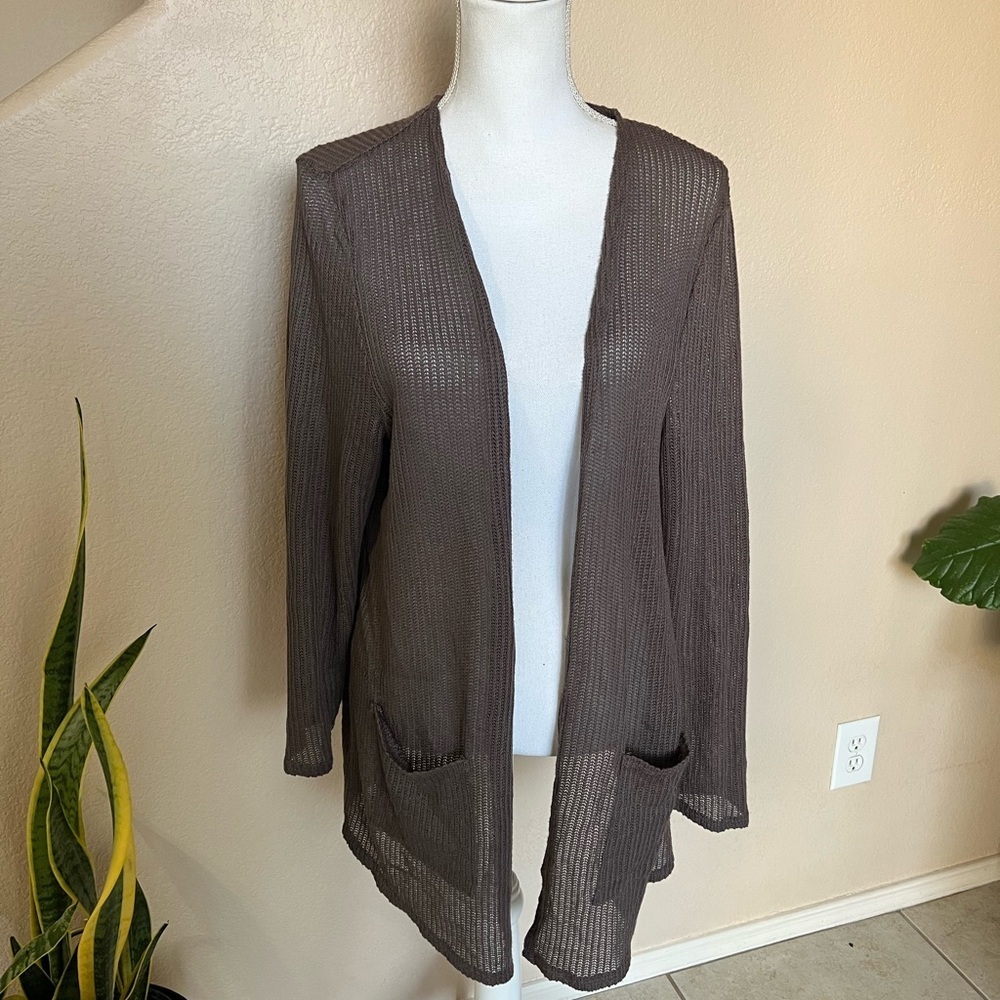 Torrid Lightweight Open-Front Brown Cardigan
